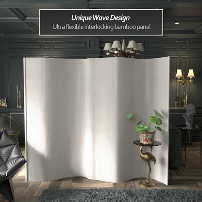 Paravent en bambou ondulé fait main de 1,80 m (Chine)