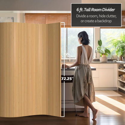 Paravent en bambou ondulé fait main de 1,80 m (Chine)