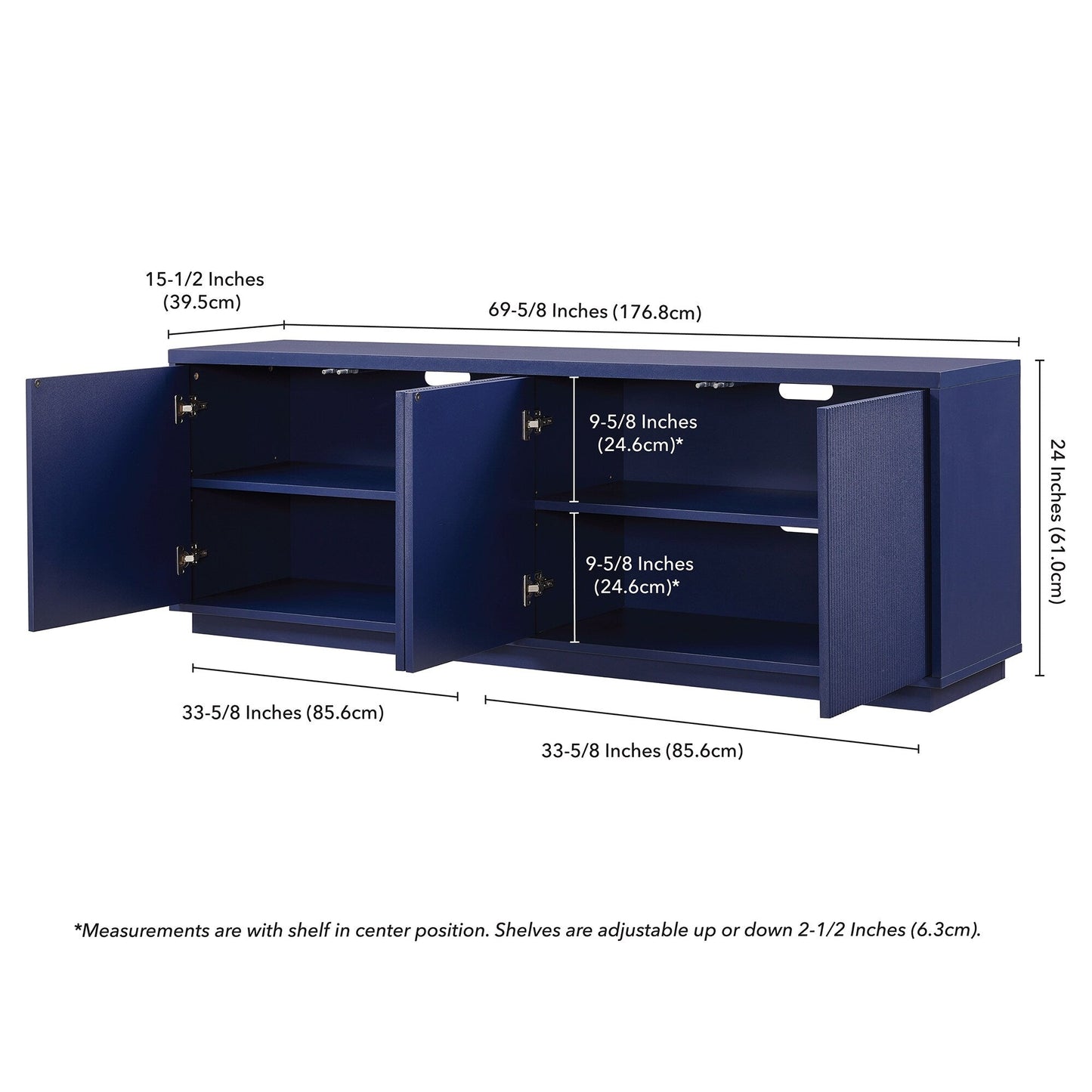 Meuble TV rectangulaire Hanson pour téléviseurs jusqu'à 75 pouces