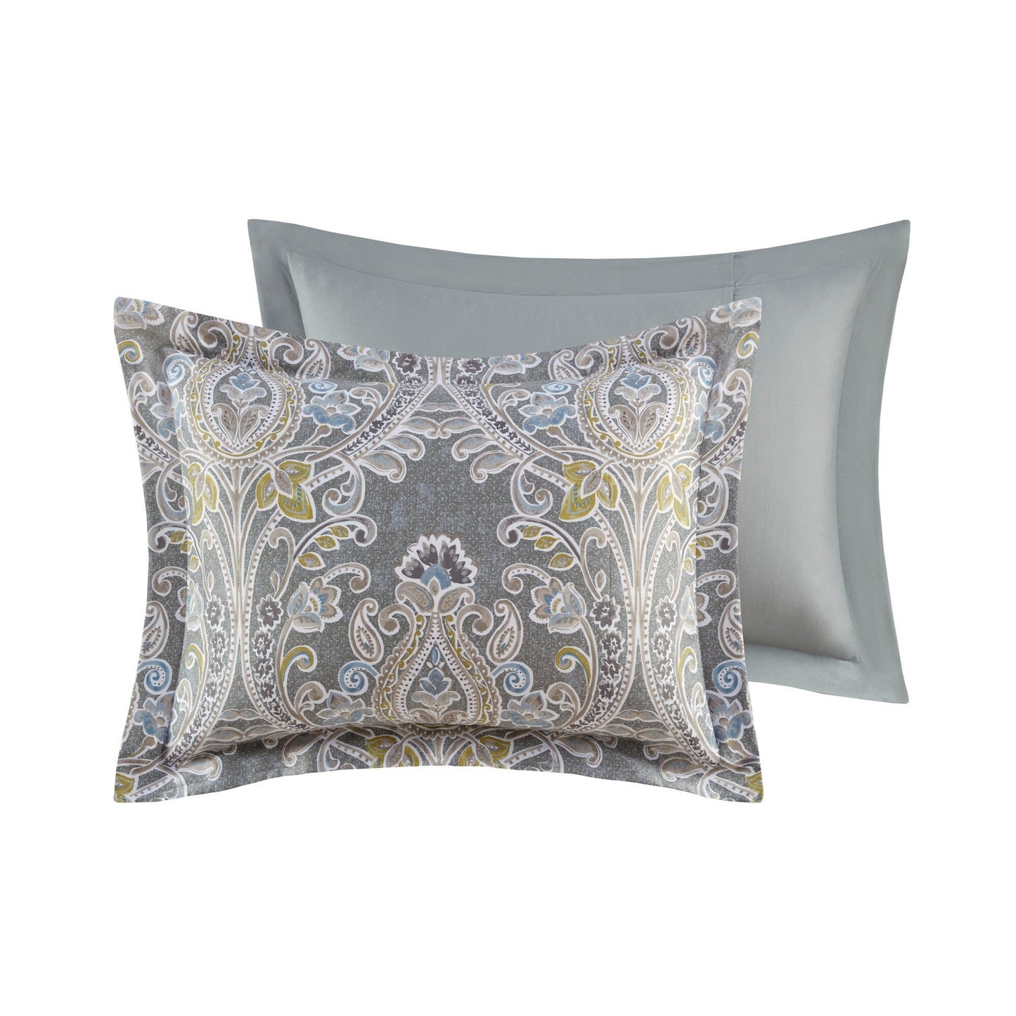 Ensemble de couette en coton gris à motif damassé Harbor House Hallie 6 pièces