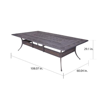 Ensemble de salle à manger 13 pièces Manasquan en aluminium couleur canon de fusil par Havenside Home