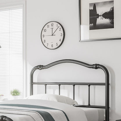 Cadre de lit en métal robuste de 35,5 cm de haut, style vintage, supporte jusqu'à 1134 kg, montage facile et silencieux.