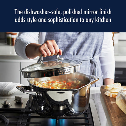 Ensemble de 10 pièces de batterie de cuisine en acier inoxydable Henckels Clad H3