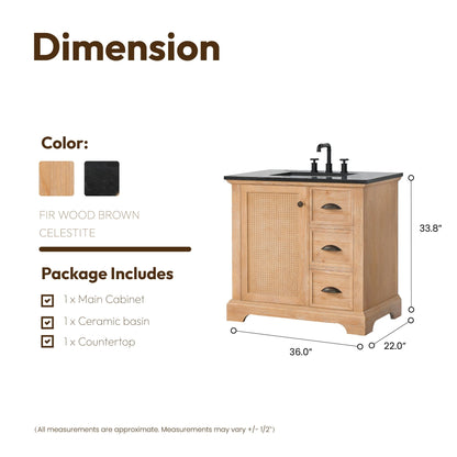 Meuble-lavabo Hervas avec plateau en marbre naturel, sans miroir.