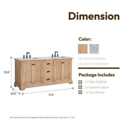 Meuble-lavabo Hervas avec plateau en marbre naturel, sans miroir.