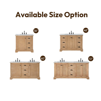 Meuble-lavabo Hervas avec plateau en marbre naturel, sans miroir.