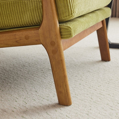 Fauteuil de loisirs avec dossier haut en bois massif et accoudoirs, fauteuil d'appoint