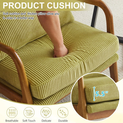 Fauteuil de loisirs avec dossier haut en bois massif et accoudoirs, fauteuil d'appoint