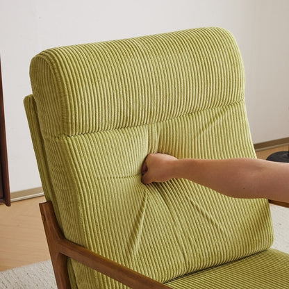 Fauteuil de loisirs avec dossier haut en bois massif et accoudoirs, fauteuil d'appoint