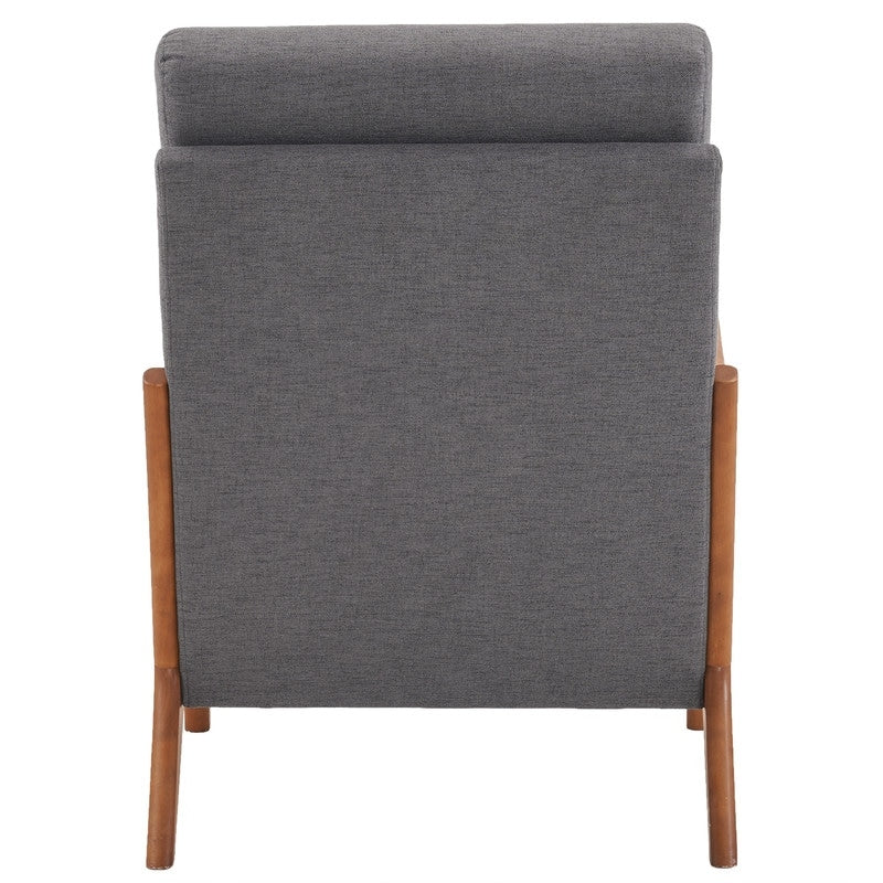 Fauteuil de loisirs avec dossier haut en bois massif et accoudoirs, fauteuil d'appoint