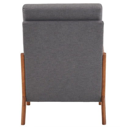 Fauteuil de loisirs avec dossier haut en bois massif et accoudoirs, fauteuil d'appoint