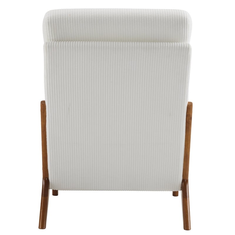 Fauteuil de loisirs avec dossier haut en bois massif et accoudoirs, fauteuil d'appoint