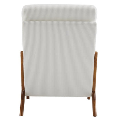 Fauteuil de loisirs avec dossier haut en bois massif et accoudoirs, fauteuil d'appoint