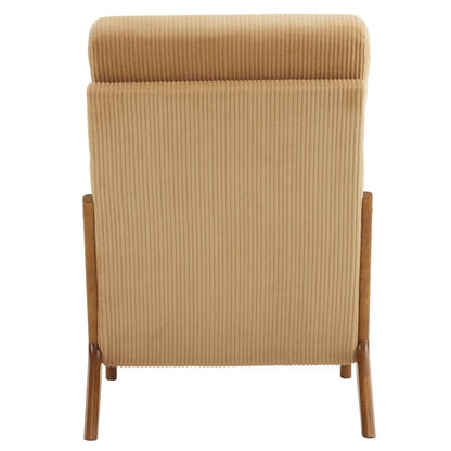 Fauteuil de loisirs avec dossier haut en bois massif et accoudoirs, fauteuil d'appoint