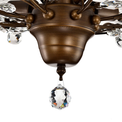 Plafonnier Holly à 4 lumières en cristal et feuilles