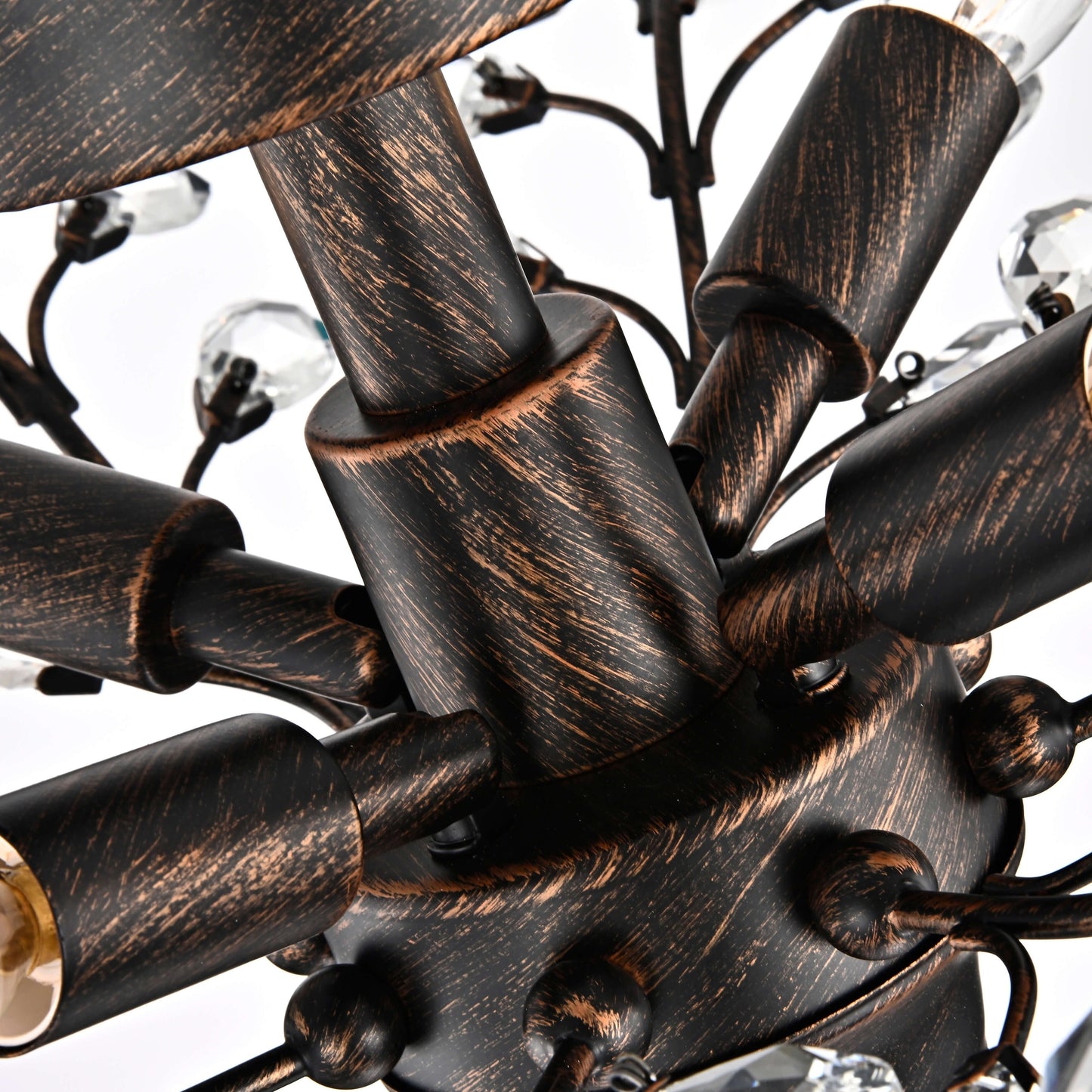 Plafonnier Holly à 4 lumières en cristal et feuilles