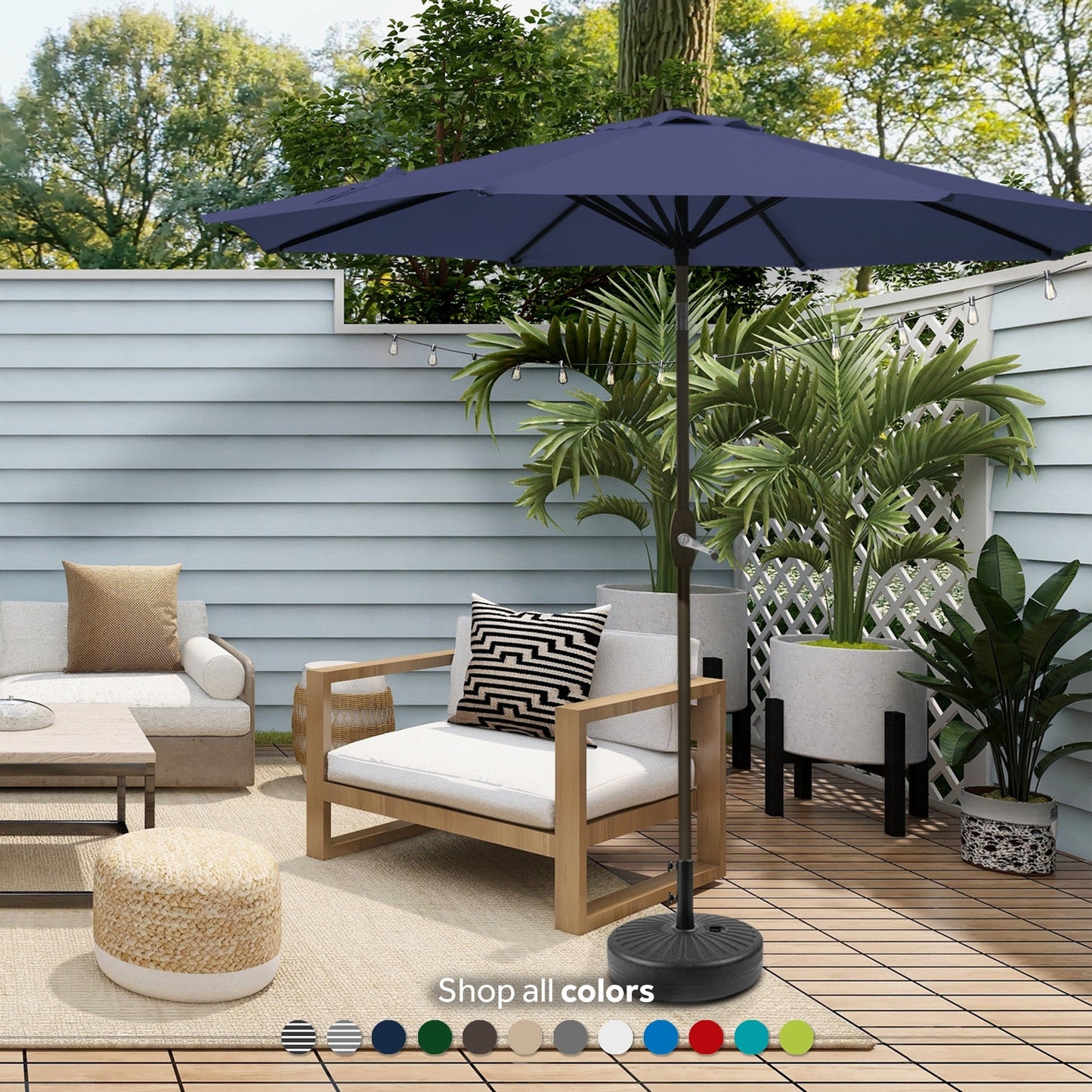 Parasol de terrasse Holme de 2,74 m (9 pieds) avec pied
