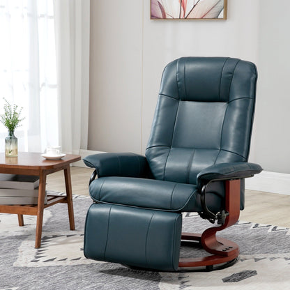 Fauteuil inclinable HomCom en similicuir, réglable, pivotant et à base manuelle, avec repose-pieds confortable et relaxant