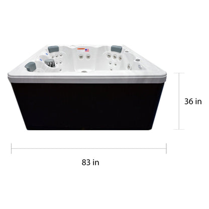 Spa 5 places Home and Garden avec 51 jets en acier inoxydable et ozone - 80 x 80 x 34