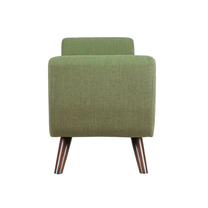 Banc de rangement moderne HomePop en sherpa avec pieds en bois