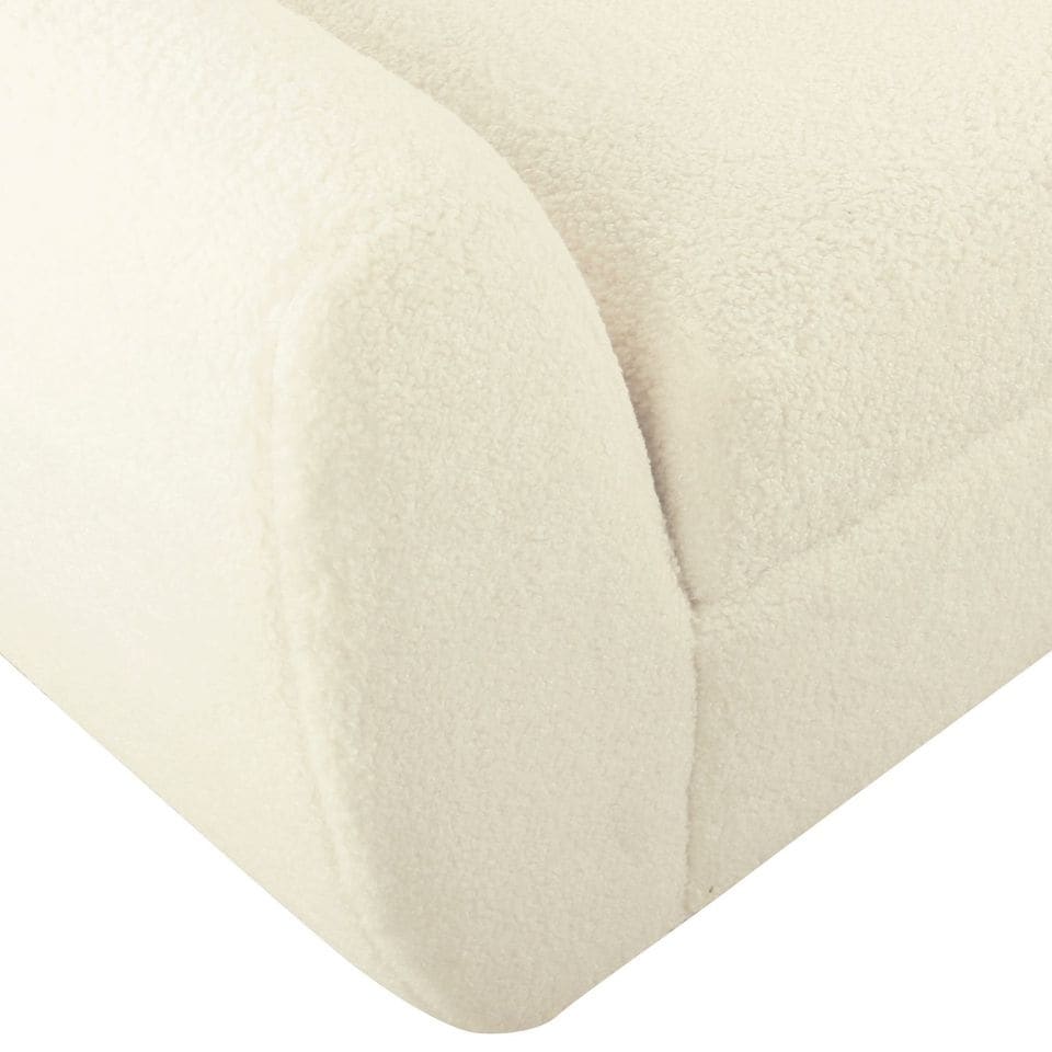 Banc de rangement moderne HomePop en sherpa avec pieds en bois