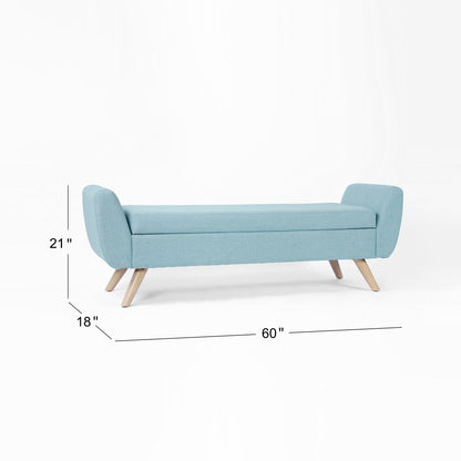 Banc de rangement moderne HomePop en sherpa avec pieds en bois