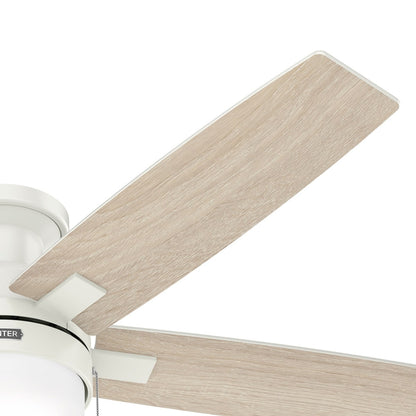 Ventilateur de plafond Hunter 52 Anisten à profil bas avec éclairage LED et chaînette - Style moderne, contemporain et transitionnel