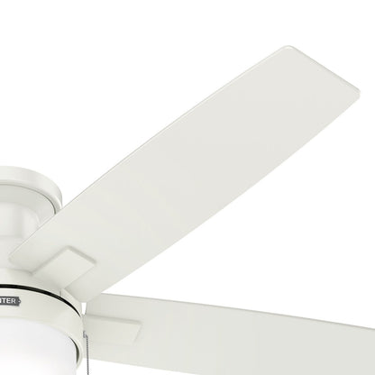 Ventilateur de plafond Hunter 52 Anisten à profil bas avec éclairage LED et chaînette - Style moderne, contemporain et transitionnel