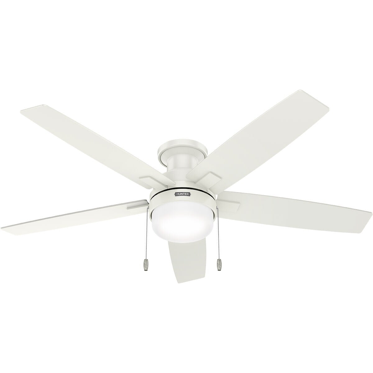 Ventilateur de plafond Hunter 52 Anisten à profil bas avec éclairage LED et chaînette - Style moderne, contemporain et transitionnel