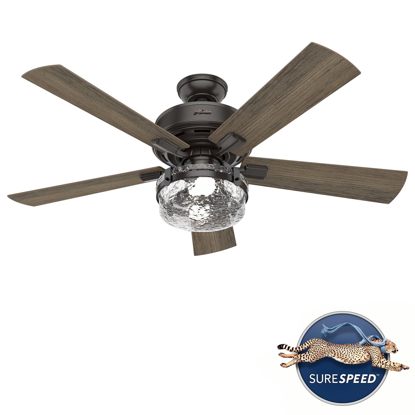Ventilateur de plafond intérieur/extérieur Hunter 52 Canyon Ridge avec éclairage LED et télécommande - Style campagnard, rustique, industriel