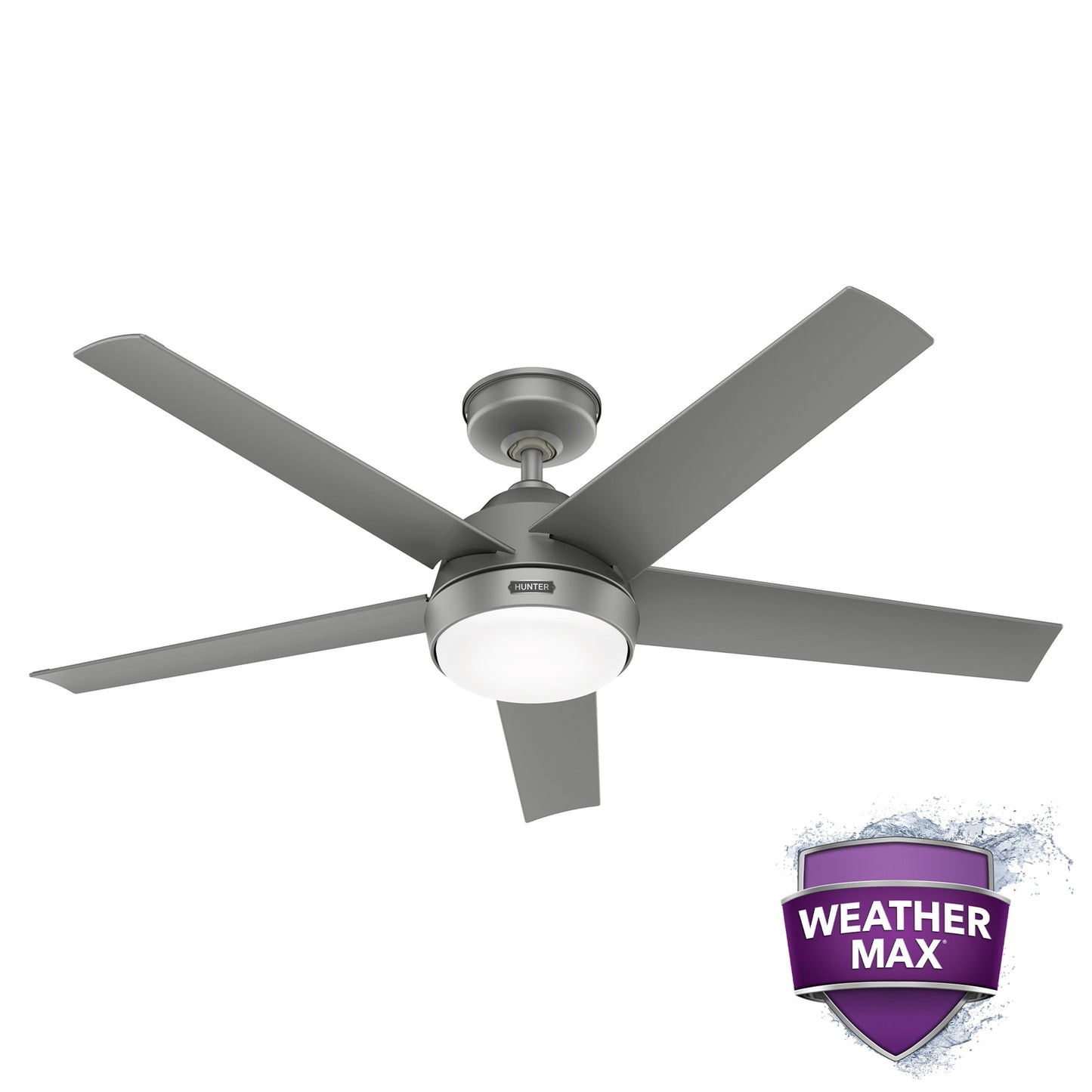 Ventilateur de plafond extérieur Hunter 52 Skyflow avec kit d'éclairage LED, commande murale - Style côtier moderne contemporain - WeatherMax - RÉSISTANT À L'EAU !