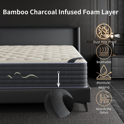 Matelas hybride luxueux double face SweDrea de 35,5 cm (14 po) – Fermeté moyenne à ferme, certifié CertiPUR-US, SGS et OEKO-TEX®.