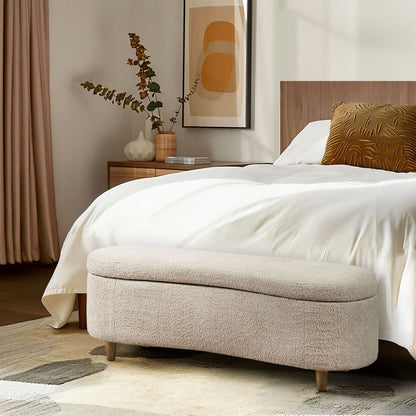 Banc d'appoint de rangement incurvé INK IVY Bailey style boucle