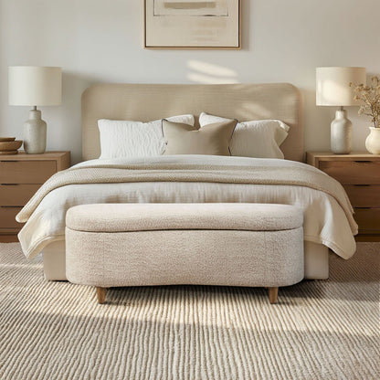 Banc d'appoint de rangement incurvé INK IVY Bailey style boucle