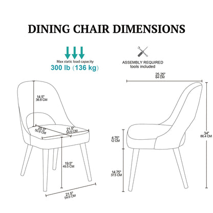 Chaises de salle à manger rembourrées INK IVY Nola avec dossier ajouré (lot de 2)