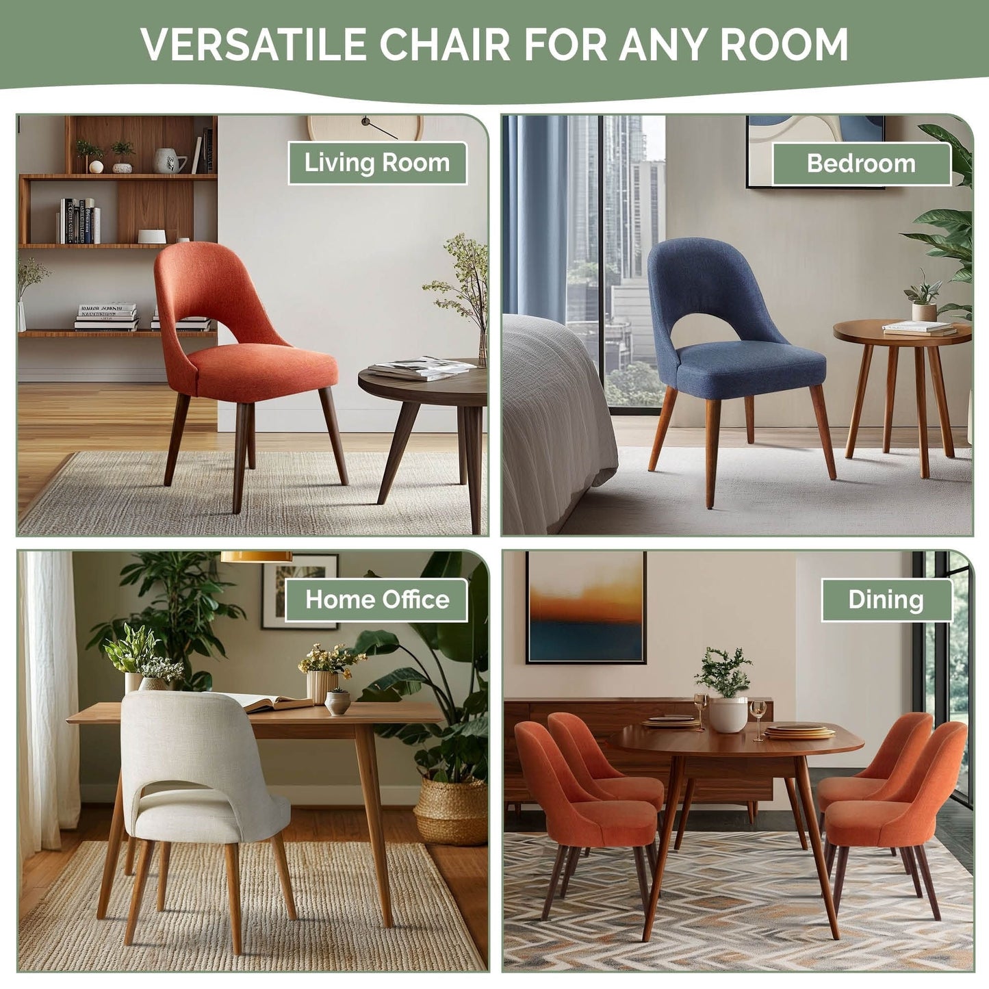 Chaises de salle à manger rembourrées INK IVY Nola avec dossier ajouré (lot de 2)