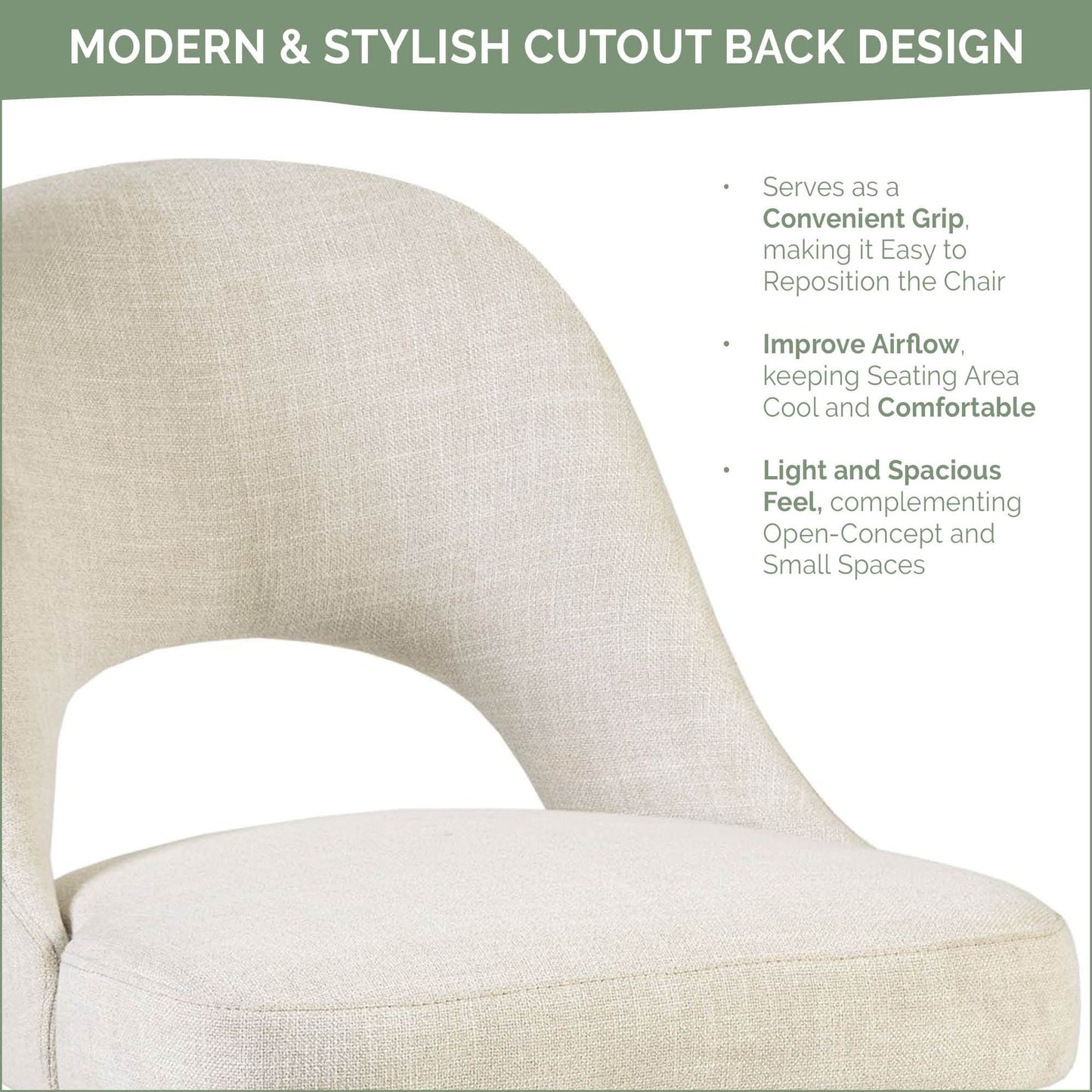 Chaises de salle à manger rembourrées INK IVY Nola avec dossier ajouré (lot de 2)