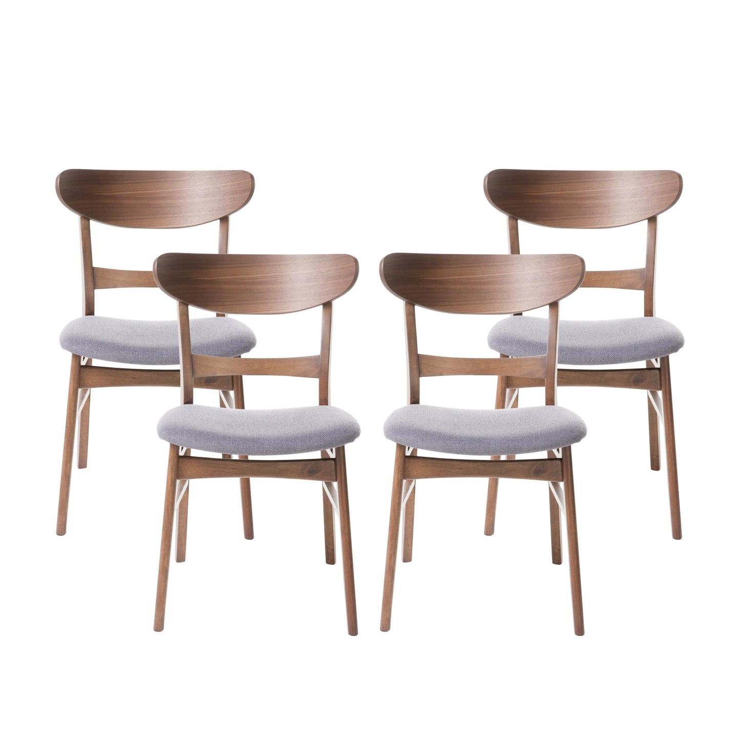 Chaises de salle à manger Idalia style moderne du milieu du siècle (ensemble de 4) par Christopher Knight Home