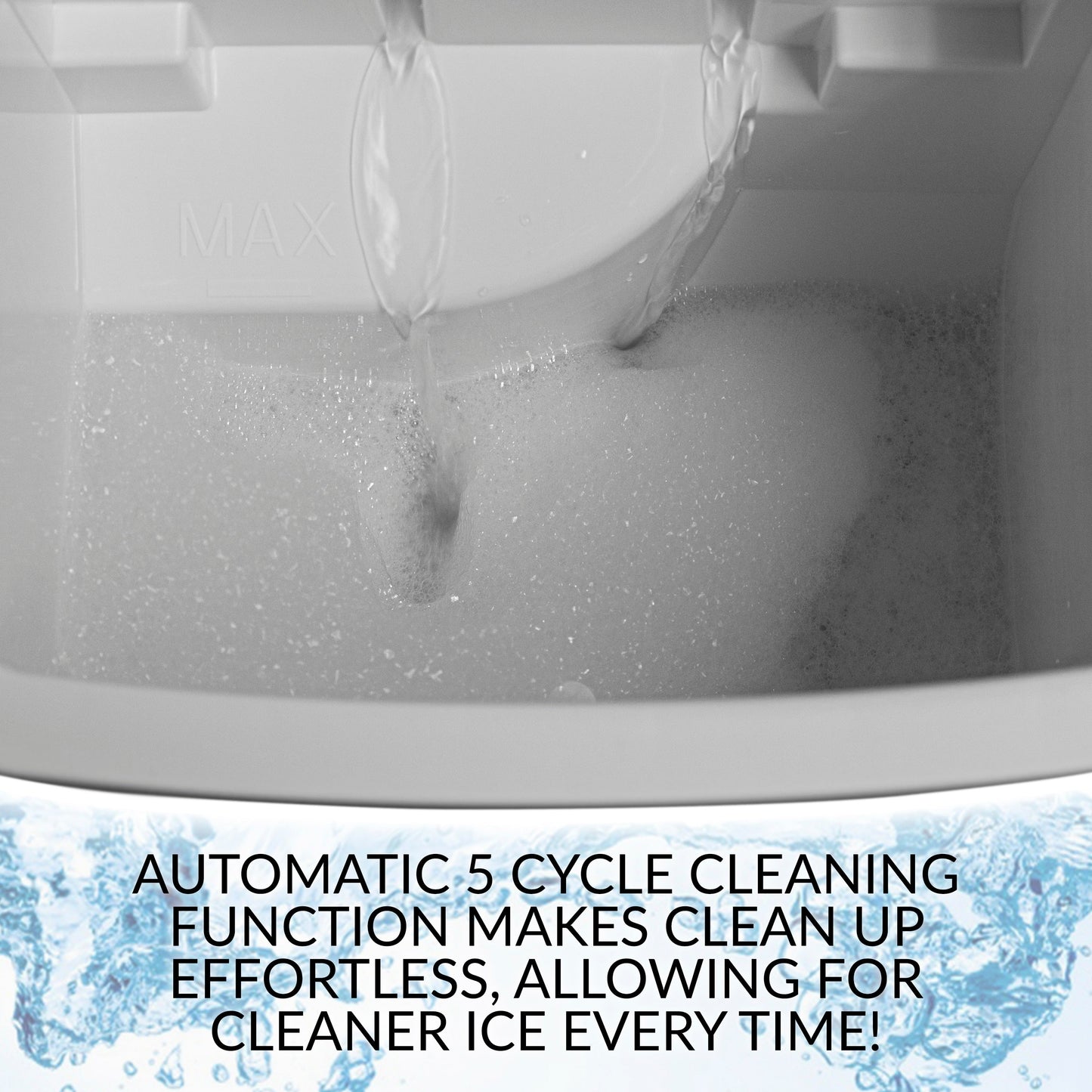 Machine à glaçons portable Igloo de 12 kg (26 lb) avec poignée, autonettoyante et automatique, couleur aqua.