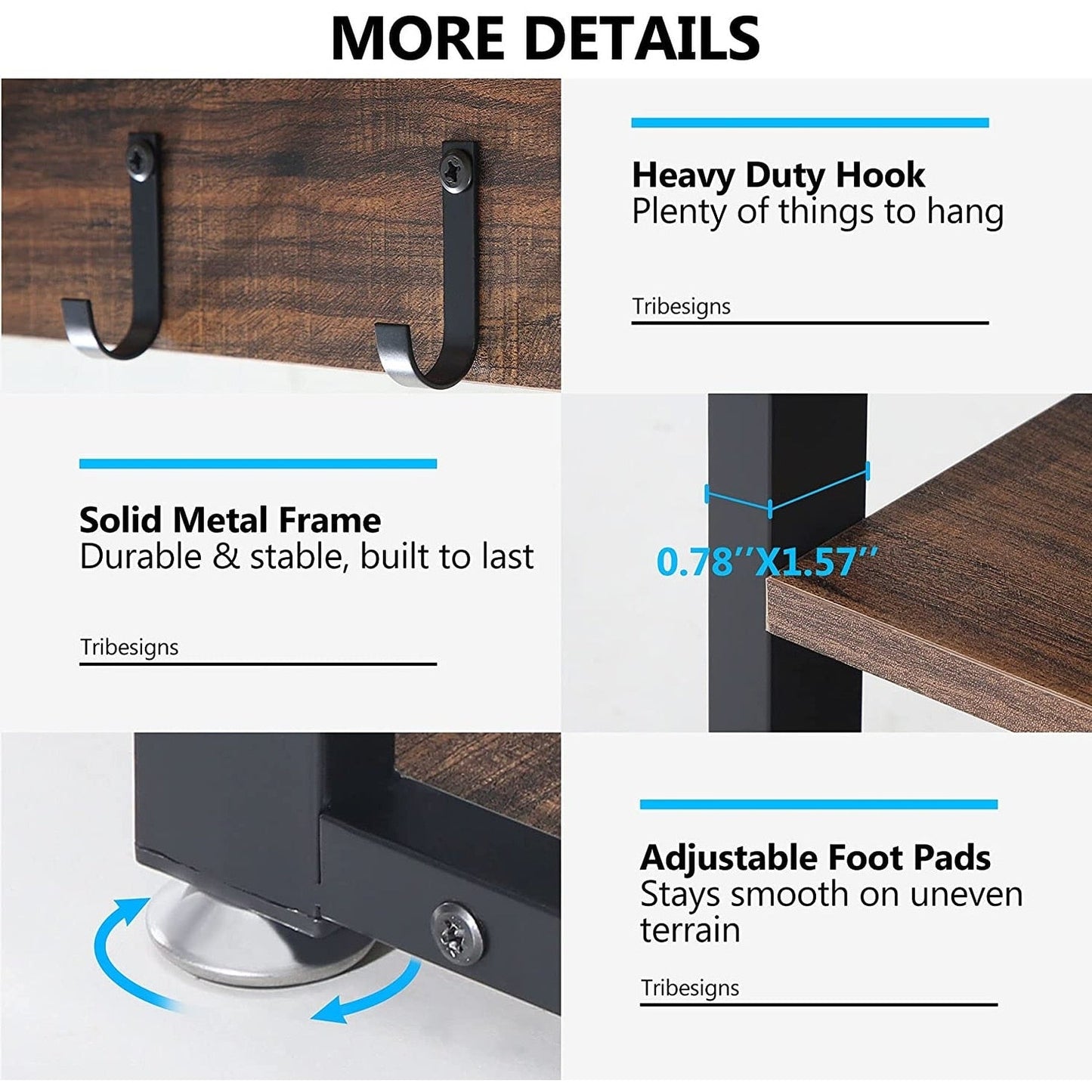 Ensemble porte-manteau et banc à chaussures pour entrée, style industriel.