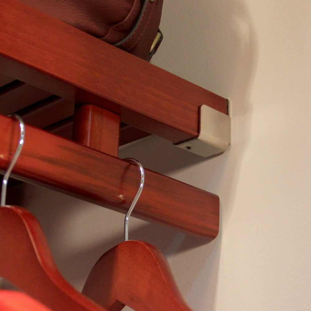 Système de rangement John Louis Home Simplicity en bois massif, couleur acajou rouge