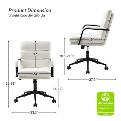 Fauteuil de bureau moderne Joseph en similicuir avec blocage et inclinaison centrale, par HULALA HOME