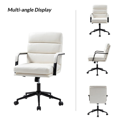 Fauteuil de bureau moderne Joseph en similicuir avec blocage et inclinaison centrale, par HULALA HOME