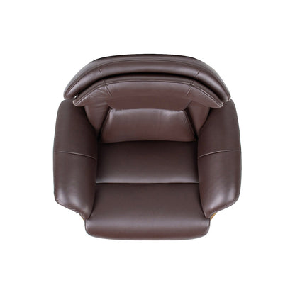 Fauteuil inclinable Jovan 31,5 en bois courbé et cuir véritable