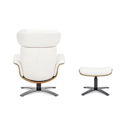 Fauteuil inclinable Jovan 31,5 en cuir véritable avec repose-pieds