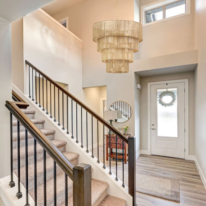 Suspension bohème KAWOTI Largeur 26, 5 lumières, 4 niveaux