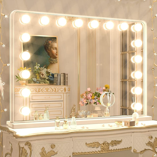 Miroir de maquillage Keonjinn style Hollywood avec 15/18 LED