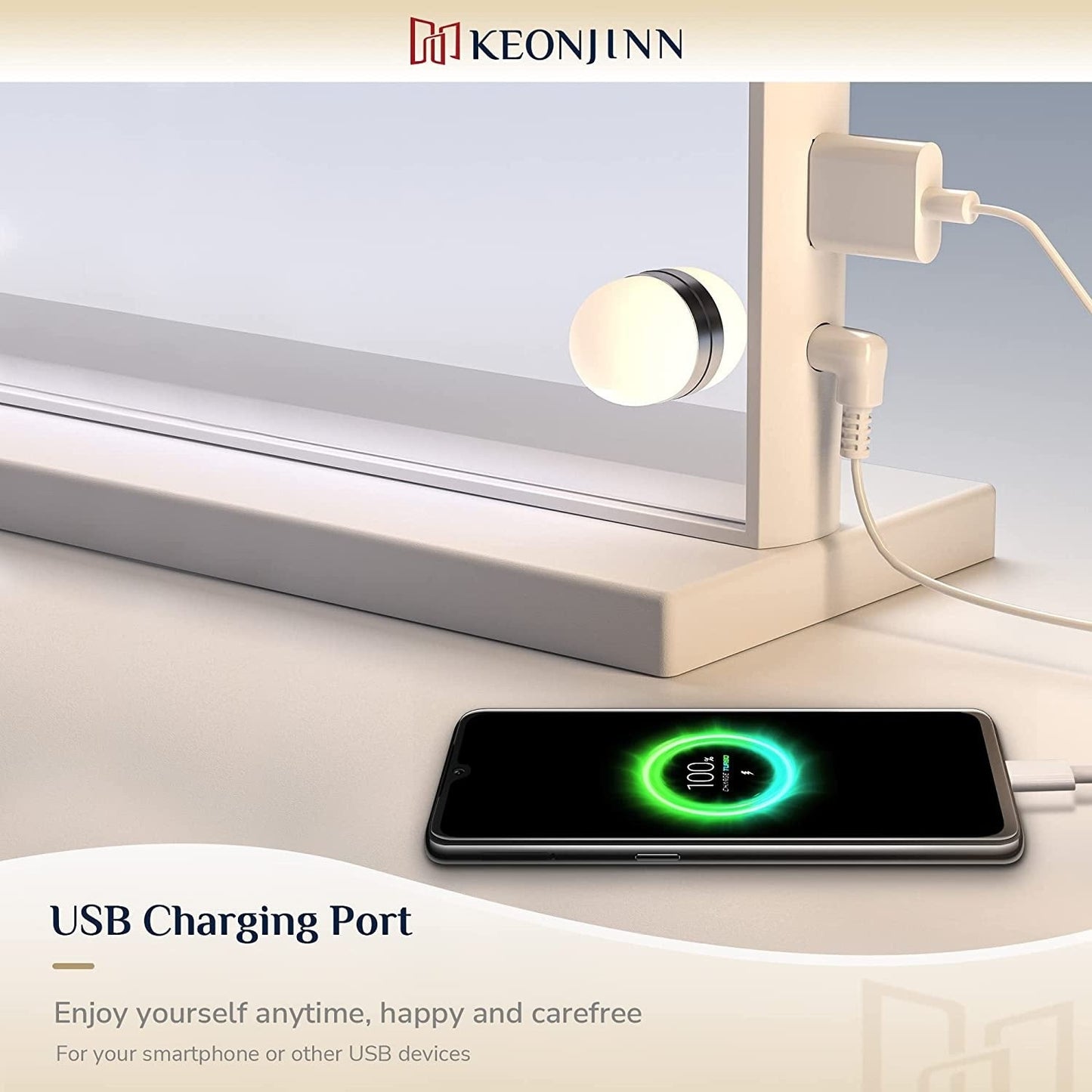 Miroir de maquillage Keonjinn style Hollywood avec 15/18 LED