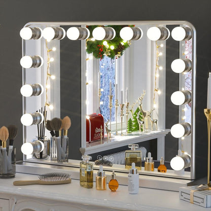 Miroir de maquillage Keonjinn style Hollywood avec 15/18 LED
