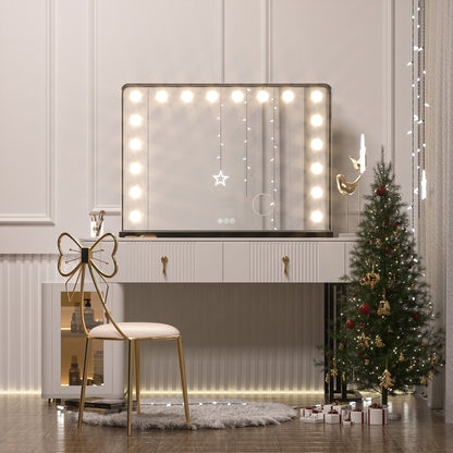 Miroir de maquillage Keonjinn style Hollywood avec 15/18 LED